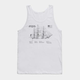 USS Constitution frigate blueprint plan - SDpng Tank Top